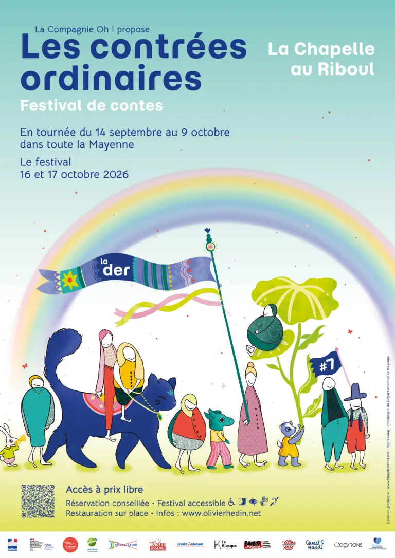 Affiche Contrées Ordinaires, festival de contes, arts de la parole, la Chapelle au RIboul