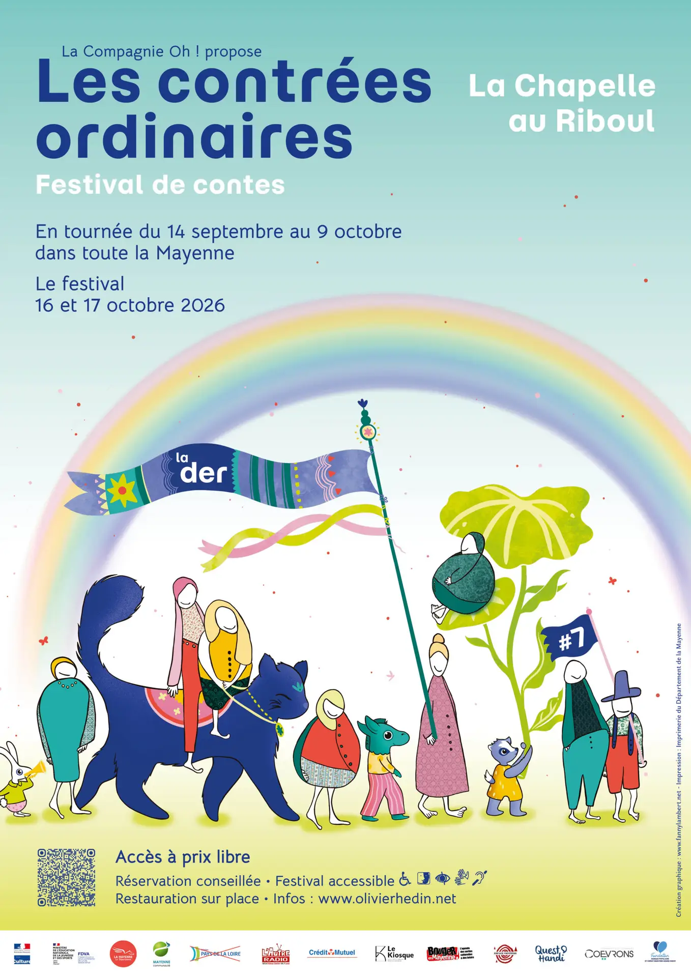 Affiche Contrées Ordinaires, festival de contes, arts de la parole, la Chapelle au RIboul